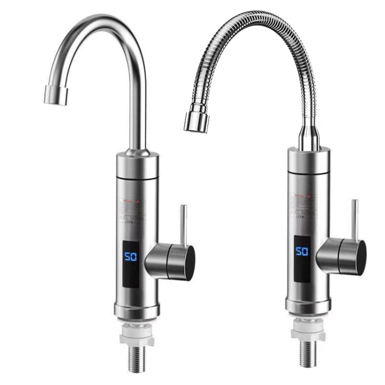 Haushaltsküchenarmatur, elektrisch, mit Warmwasserfunktion, EU-Stecker, Stil:, Edelstahl-Typ, Universalrohr aus Edelstahl