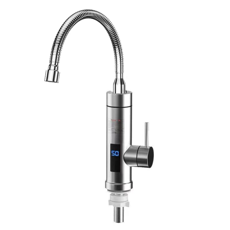 Haushaltsküchenarmatur, elektrisch, mit Warmwasserfunktion, EU-Stecker, Stil:, Edelstahl-Typ, Universalrohr aus Edelstahl
