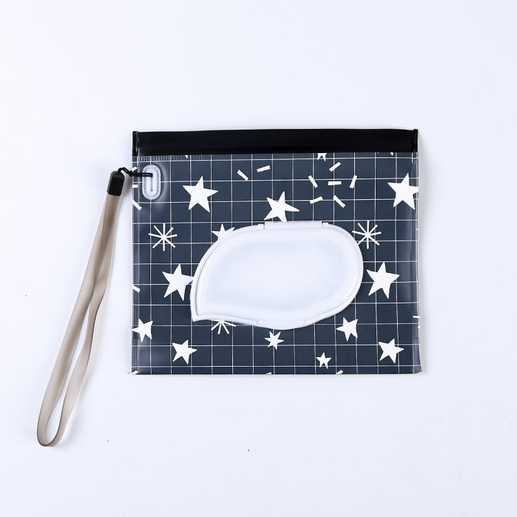 Baby EVA Feuchttücherbeutel Flip, herausnehmbare Papiertuch-Kosmetik-Baumwolltasche, schwarze Sterne, gelber Schmetterling, Kätzchen, schwarzer Schmetterling, Blumen