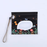 Baby EVA Feuchttücherbeutel Flip, herausnehmbare Papiertuch-Kosmetik-Baumwolltasche, schwarze Sterne, gelber Schmetterling, Kätzchen, schwarzer Schmetterling, Blumen