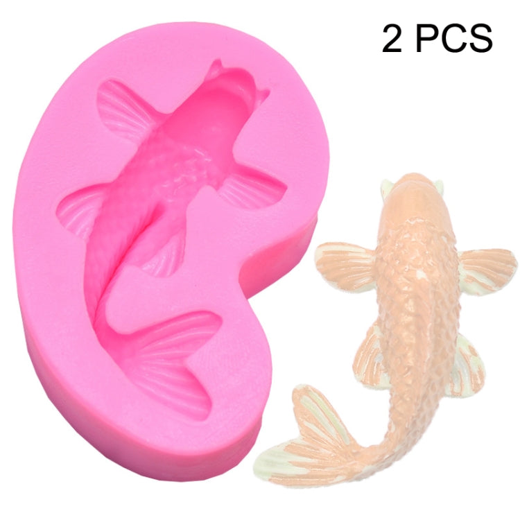 2 Stück Goldfisch Backfondant Silikonform Kuchendekoration, Goldfisch