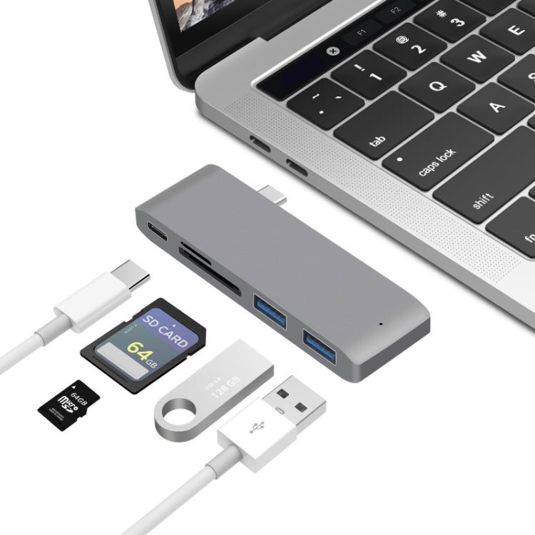 USB-C zu HDMI Splitter Dockingstation Kartenleser, Spezifikation: 5 in 1 Grau, 5 in 1 Silber, 6 in 1 Grau, 6 in 1 Silber