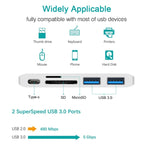 USB-C zu HDMI Splitter Dockingstation Kartenleser, Spezifikation: 5 in 1 Grau, 5 in 1 Silber, 6 in 1 Grau, 6 in 1 Silber