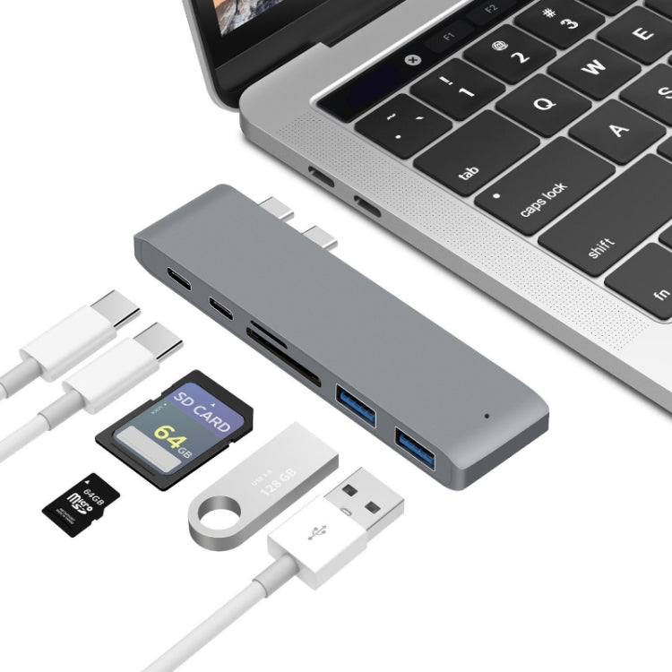 USB-C zu HDMI Splitter Dockingstation Kartenleser, Spezifikation: 5 in 1 Grau, 5 in 1 Silber, 6 in 1 Grau, 6 in 1 Silber