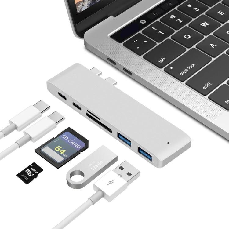 USB-C zu HDMI Splitter Dockingstation Kartenleser, Spezifikation: 5 in 1 Grau, 5 in 1 Silber, 6 in 1 Grau, 6 in 1 Silber
