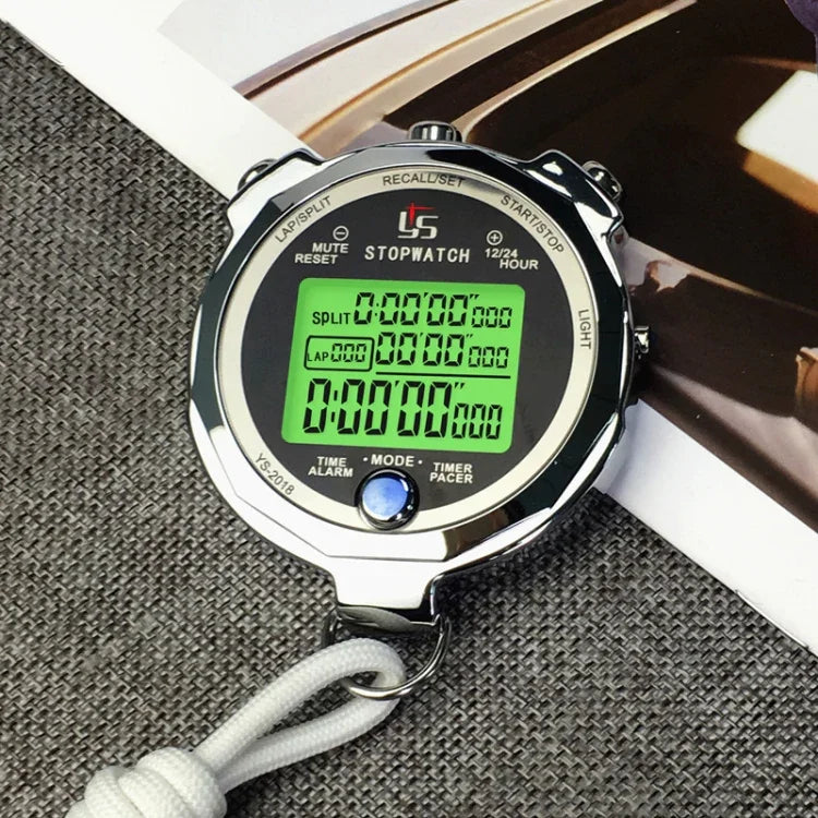 YS Lauftraining Stoppuhr Timer Metall Leuchtstoppuhr, Stil: Einhundert Speicher, Zweihundert Speicher