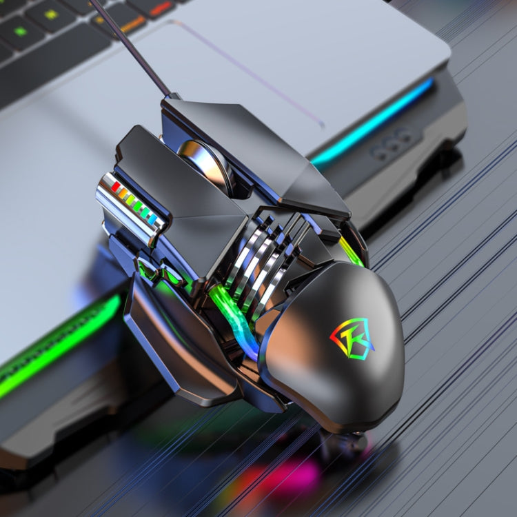 Taijia P3 6 Tasten RGB-Beleuchtung Einstellbare Kabelgebundene Maus, Schwarz, Weiß