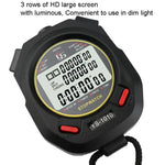 YS 3 Zeilen Anzeige Leuchtende Stoppuhr Timer Training Schiedsrichterstoppuhr, Stil: YS-1010 10 Speicherplätze, YS-1030 30 Speicherplätze, YS-1060 60 Speicherplätze, YS-1100 100 Speicherplätze
