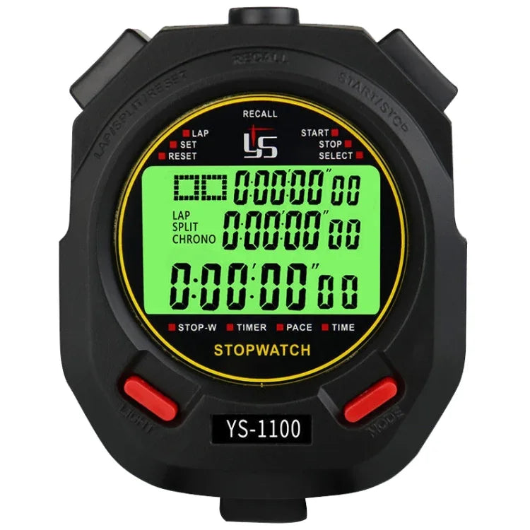 YS 3 Zeilen Anzeige Leuchtende Stoppuhr Timer Training Schiedsrichterstoppuhr, Stil: YS-1010 10 Speicherplätze, YS-1030 30 Speicherplätze, YS-1060 60 Speicherplätze, YS-1100 100 Speicherplätze