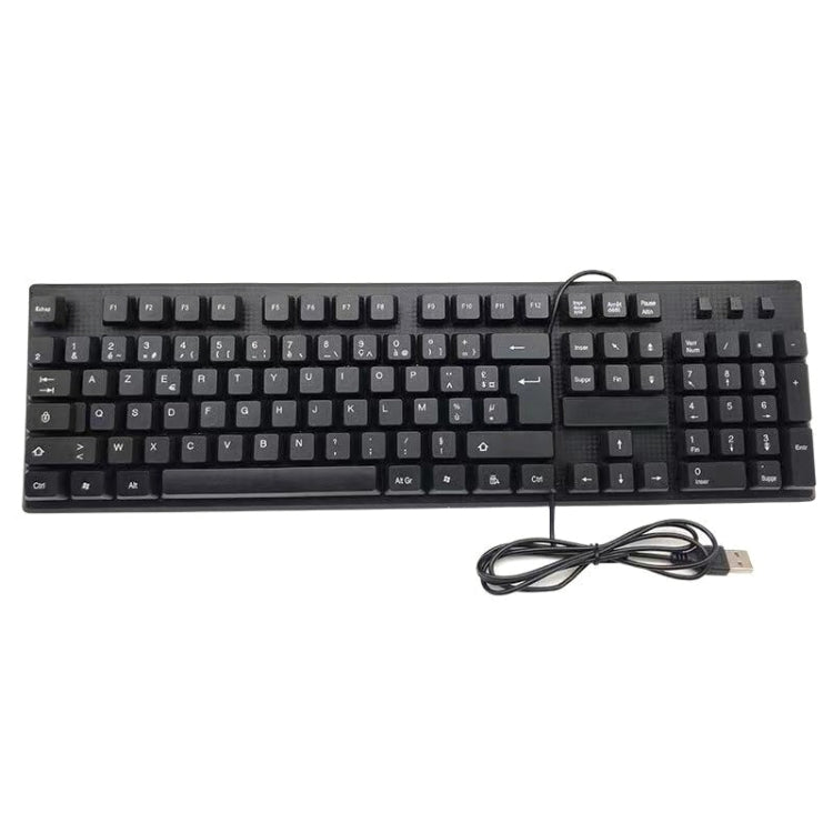 Kabelgebundene USB-Tastatur mit 108 Tasten, Kabellänge: 1,5 m, Arabisch (einzeln), Russisch, Französisch, Spanisch