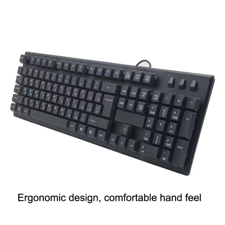 Kabelgebundene USB-Tastatur mit 108 Tasten, Kabellänge: 1,5 m, Arabisch (einzeln), Russisch, Französisch, Spanisch