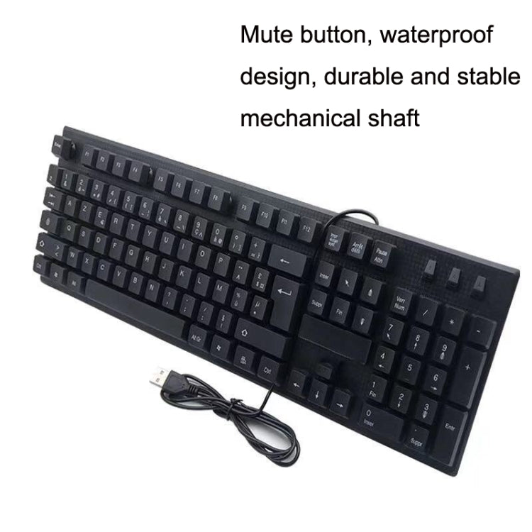 Kabelgebundene USB-Tastatur mit 108 Tasten, Kabellänge: 1,5 m, Arabisch (einzeln), Russisch, Französisch, Spanisch