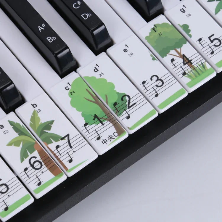 M52 88/76/61/54/49 Tasten Klaviertastatur-Aufkleber, Baum, Giraffe