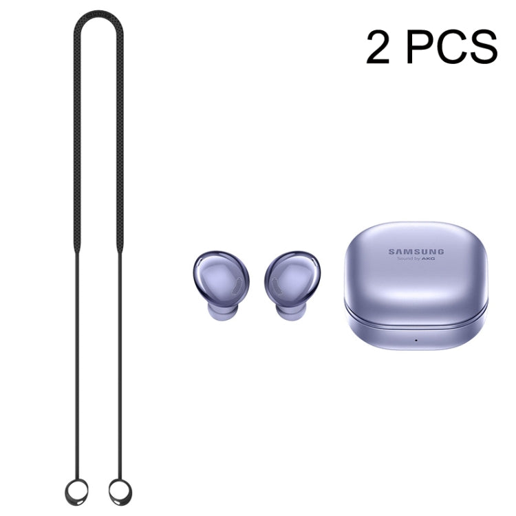 2 Stück Bluetooth-Ohrhörer Silikon Anti-Verlust-Schnur für Samsung Galaxy Buds Pro, Schwarz, Blau, Rot, Weiß