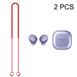 2 Stück Bluetooth-Ohrhörer Silikon Anti-Verlust-Schnur für Samsung Galaxy Buds Pro, Schwarz, Blau, Rot, Weiß