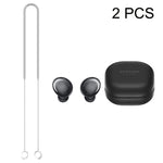 2 Stück Bluetooth-Ohrhörer Silikon Anti-Verlust-Schnur für Samsung Galaxy Buds Pro, Schwarz, Blau, Rot, Weiß
