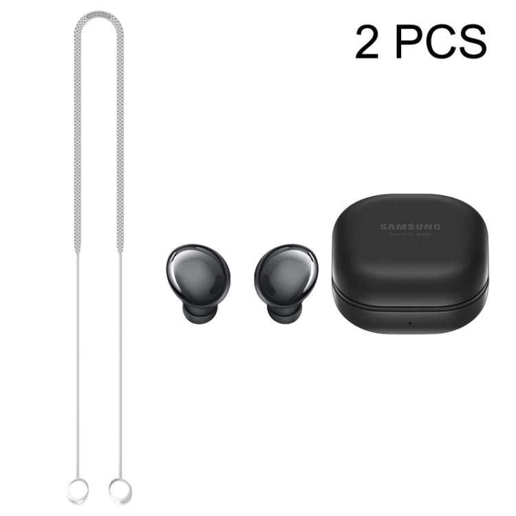 2 Stück Bluetooth-Ohrhörer Silikon Anti-Verlust-Schnur für Samsung Galaxy Buds Pro, Schwarz, Blau, Rot, Weiß