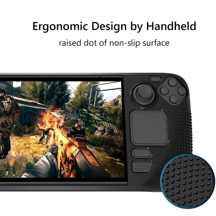 PGTECH Silikonhülle für Steam-Konsolen mit rutschfesten Partikeln, Schwarz
