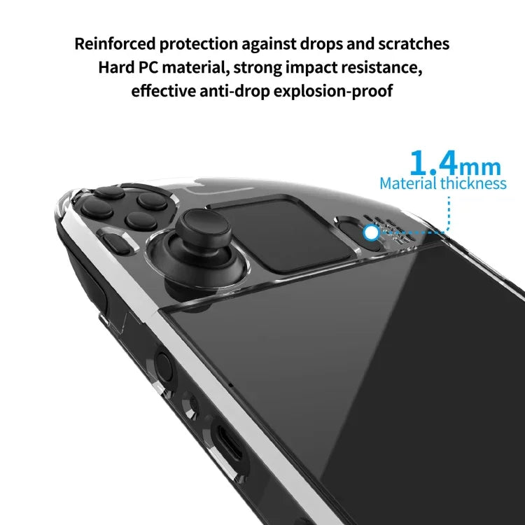 PGTECH Split Crystal Hard Shell Case for Steam Deck Game Console, Crystal Hard Shell Case