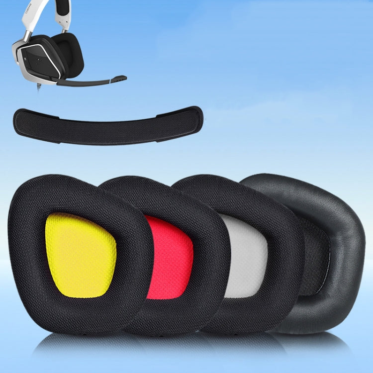 2 Stück Ersatz-Ohrpolster für Corsair Void Pro Elite, Stil:, Kopfbandpolster, Schwarzes Proteinleder, Schwarzes Gitter, Graues Untergitter, Rotes Untergitter, Gelbes Untergitter, Schwarzes Ice Sensory Leder, Schwarzes Lammleder