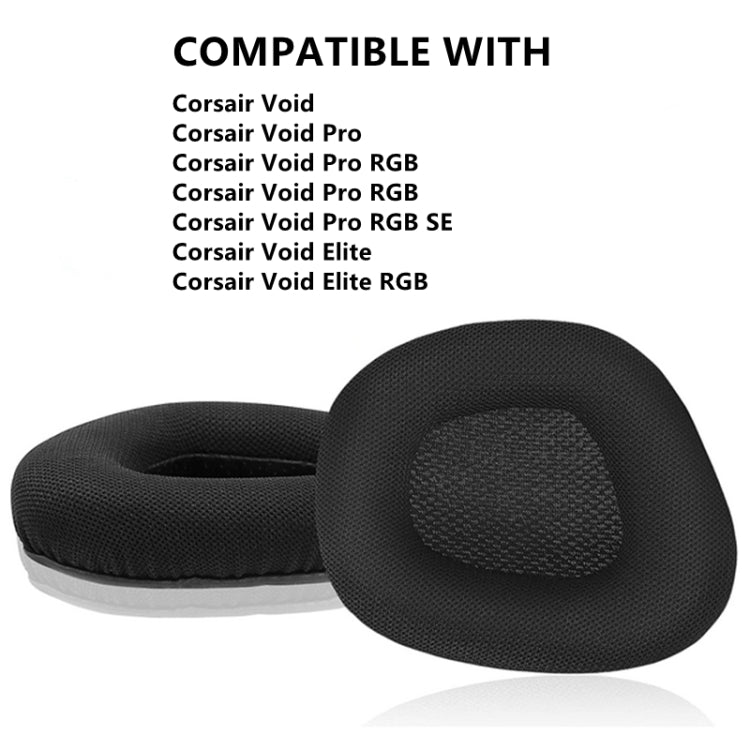 2 Stück Ersatz-Ohrpolster für Corsair Void Pro Elite, Stil:, Kopfbandpolster, Schwarzes Proteinleder, Schwarzes Gitter, Graues Untergitter, Rotes Untergitter, Gelbes Untergitter, Schwarzes Ice Sensory Leder, Schwarzes Lammleder
