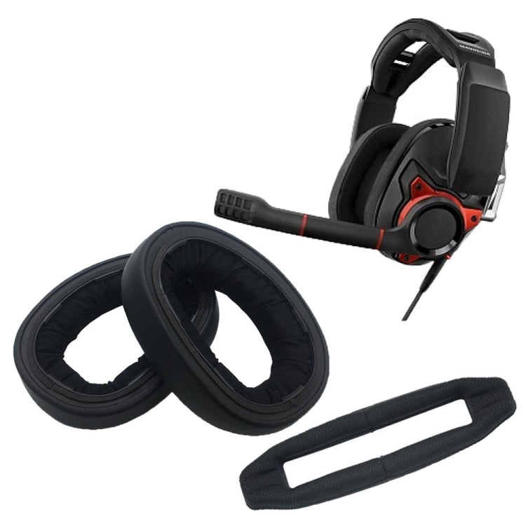2 Stück Ohrpolster Kopfband für Sennheiser GSP600 GSP500 GSP670, Stil:, Kopfband, Lammleder, Maschenstoff, Ice Gel, Nanosplicing