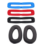 2 Stück Kopfhörerhüllen für Sennheiser GSP300 GSP370 GSP350, Stil:, Proteinleder, Lammleder, Schwarzes Kopfband, Rotes Kopfband, Blaues Kopfband, Maschenstoff