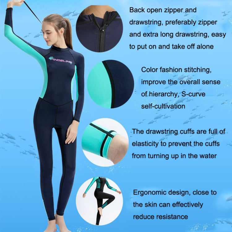 FINDSLINE Lycra Tauchanzug Damen Dünn Schnell trocknend Wasserdicht Vollkörper Sonnenschutz Neoprenanzug, XS, S, M, L, XL