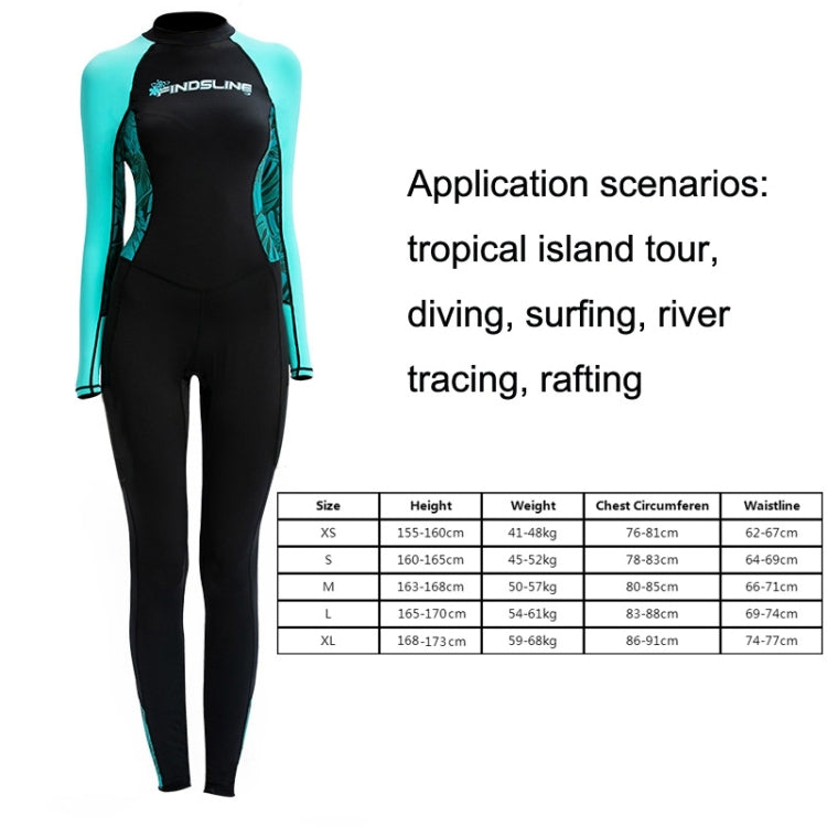FINDSLINE Lycra Tauchanzug Damen Dünn Schnell trocknend Wasserdicht Vollkörper Sonnenschutz Neoprenanzug, XS, S, M, L, XL