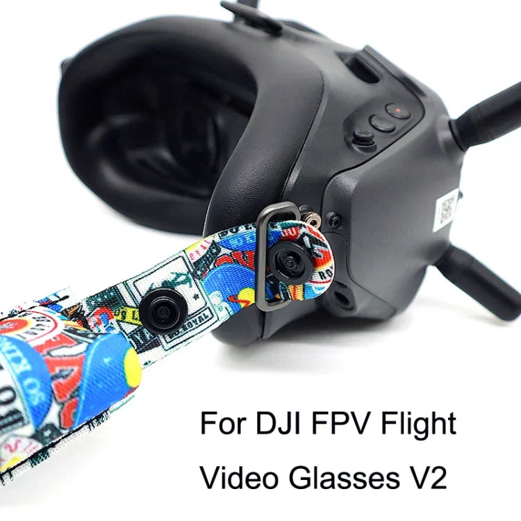 Flugvideobrille Graffiti-Farben-Kopfband mit festem Riemen für DJI FPV-Brille V2, Riemen, Riemen + Stromkabel, Riemen + Stromkabel + Pad