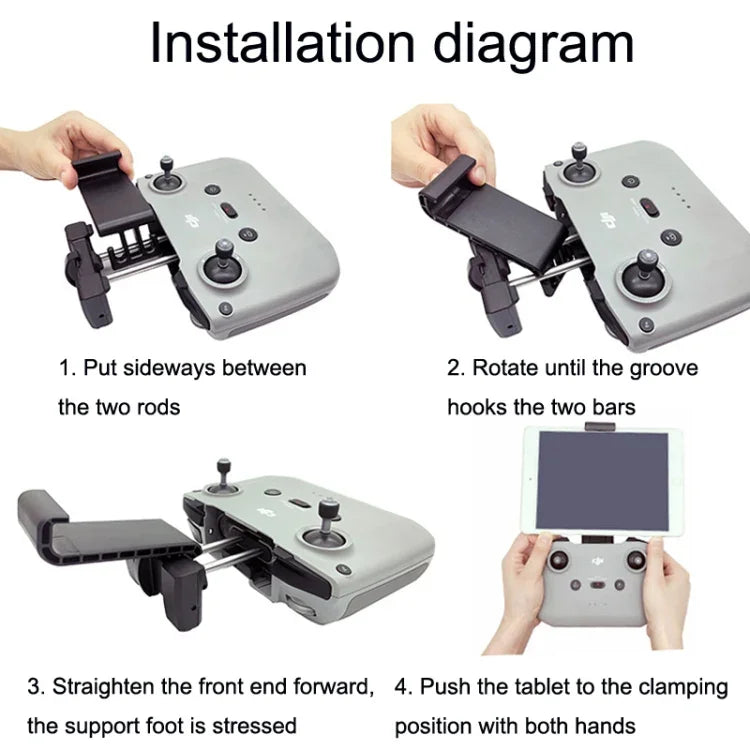 Tablet-Halterung für Fernbedienung für DJI Mavic 3 / Air 2 / Air 2S / Mini 2, Ausführungen: Klein, Groß, Groß + Apple-Anschluss, Groß + USB-C-Anschluss, Groß + Micro-USB-Anschluss