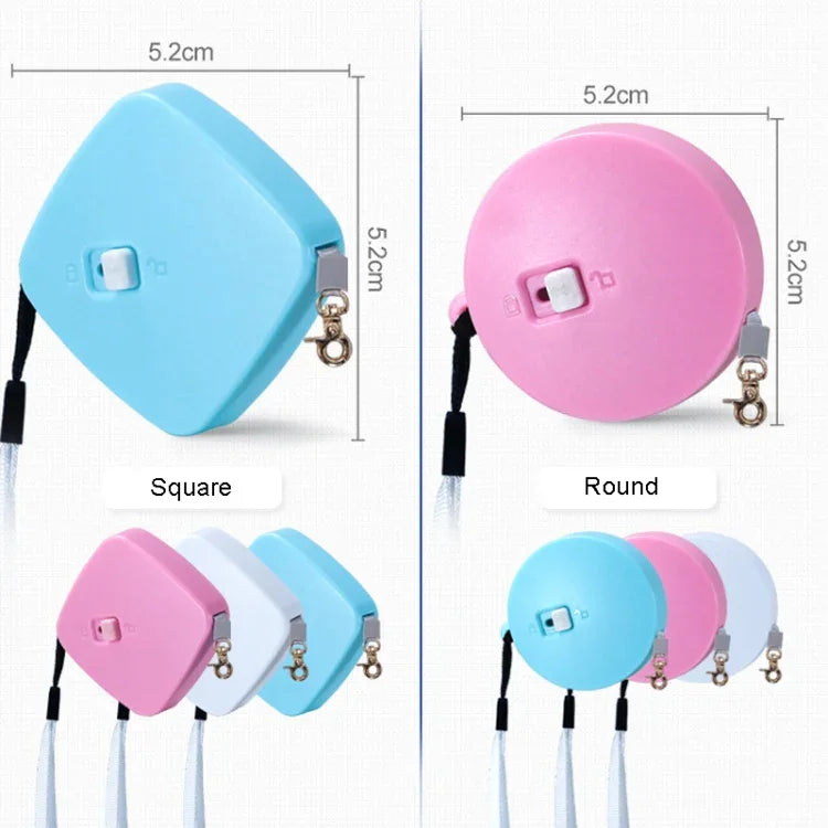 Automatisches Teleskop-Hundeziehseil, kleiner Haustier-Retraktor, 2m Quadrat Blau, 2m Rund Weiß, 2m Rund Rosa, 2m Rund Blau, 2m Quadrat Weiß, 2m Quadrat Rosa