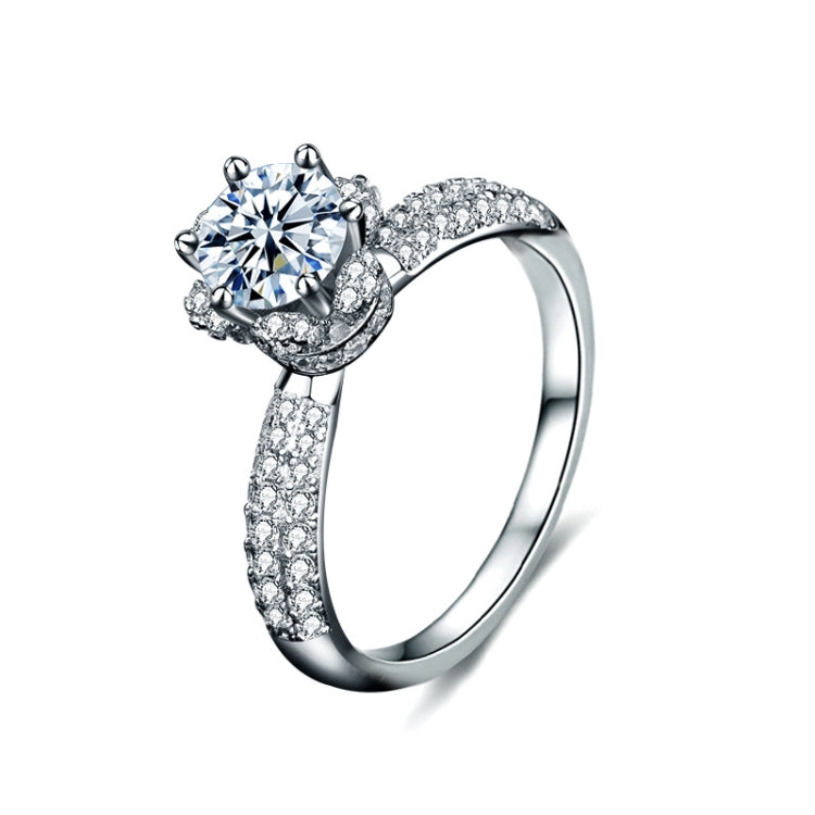 XJZ012 925 Sterlingsilber Moissanit Ring Kronenring Verlobungsschmuck, 5, 6, 7, 8