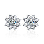 XEZ002 925 Silber Sonnenblumen Ohrringe Moissanit Diamant Persönliche Ohrringe, XEZ002