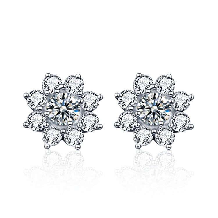 XEZ002 925 Silber Sonnenblumen Ohrringe Moissanit Diamant Persönliche Ohrringe, XEZ002