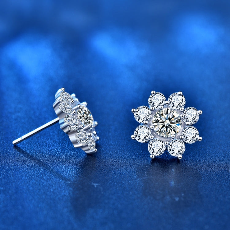 XEZ002 925 Silber Sonnenblumen Ohrringe Moissanit Diamant Persönliche Ohrringe, XEZ002