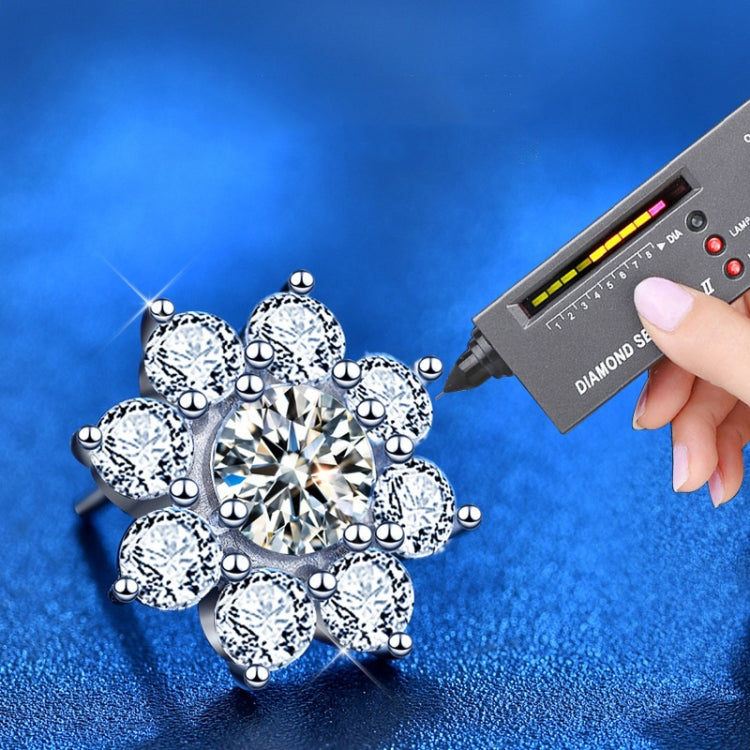 XEZ002 925 Silber Sonnenblumen Ohrringe Moissanit Diamant Persönliche Ohrringe, XEZ002
