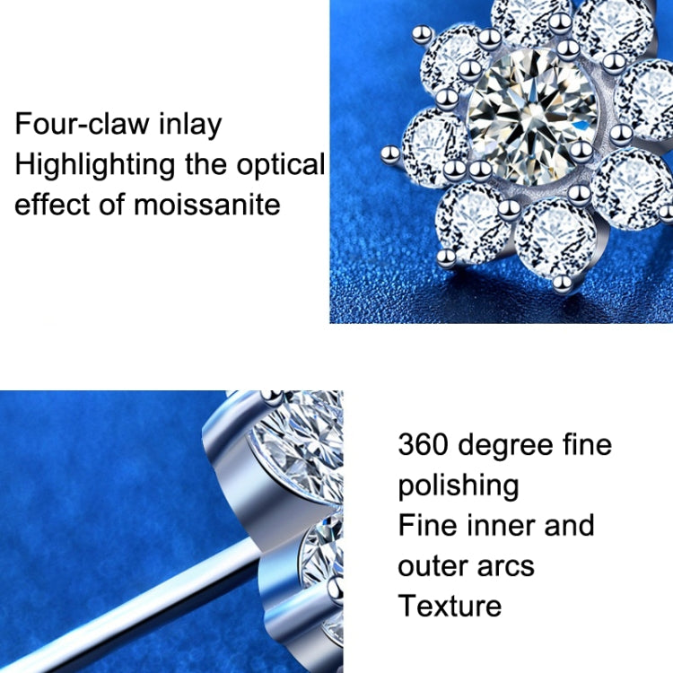 XEZ002 925 Silber Sonnenblumen Ohrringe Moissanit Diamant Persönliche Ohrringe, XEZ002
