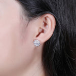 XEZ002 925 Silber Sonnenblumen Ohrringe Moissanit Diamant Persönliche Ohrringe, XEZ002