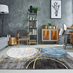 Moderner abstrakter geometrischer Wohnzimmerteppich Couchtischkissen, 80x200cm, 120x160cm