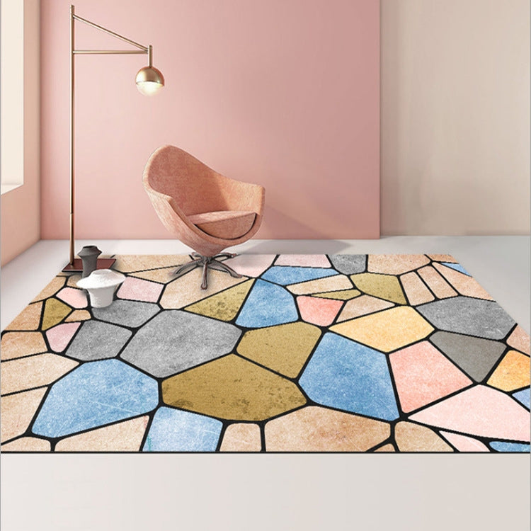 Moderner Abstrakt Geometrischer Wohnzimmer Teppich Couchtisch Kissen, 140x200cm