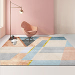 Moderner Abstrakt Geometrischer Wohnzimmer Teppich Couchtisch Kissen, 140x200cm