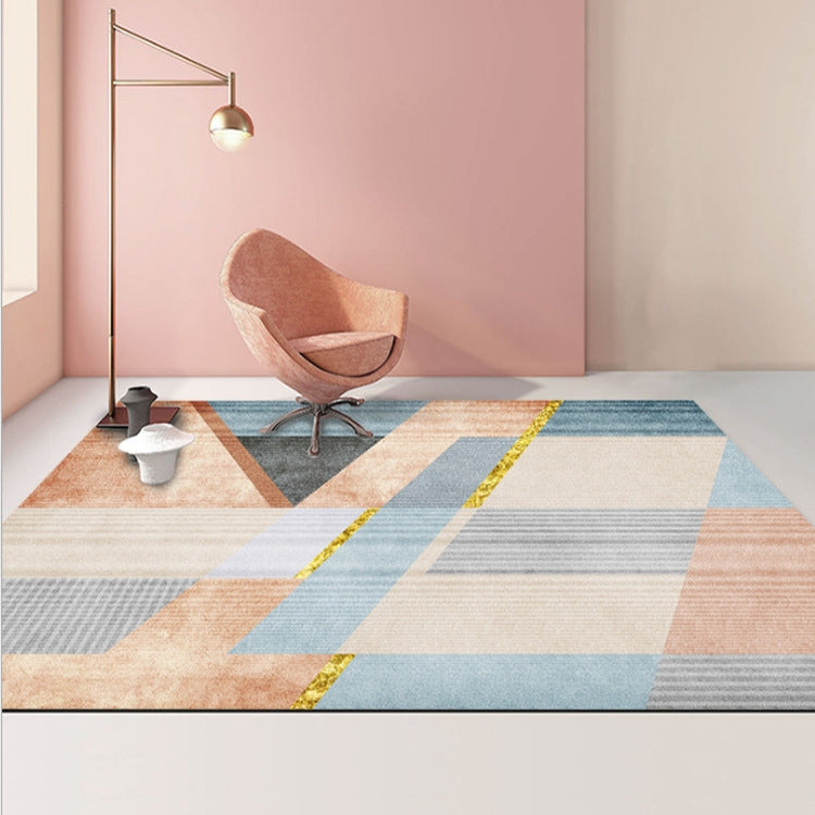 Moderner Abstrakt Geometrischer Wohnzimmer Teppich Couchtisch Kissen, 140x200cm
