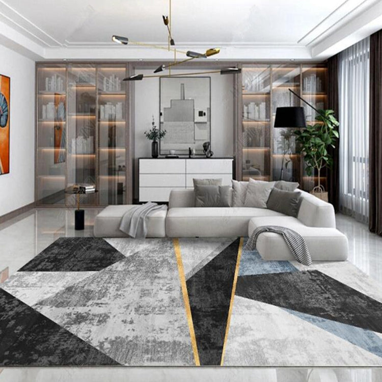 Moderner Abstrakt Geometrischer Wohnzimmer Teppich Couchtisch Kissen, 140x200cm