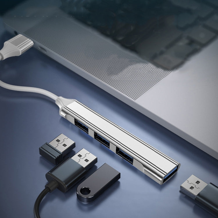 4 in 1 Mini Multifunktionale erweiterte Dockingstation, Spezifikation: Typ-C/USB-C 3.0 (Silber), Typ-C/USB-C 3.0 (Silber), Typ-C/USB-C 3.0 (Grau), Typ-C/USB-C 3.0 (Pink), USB 3.0 (Silber), USB 3.0 (Grau), USB 3.0 (Pink)
