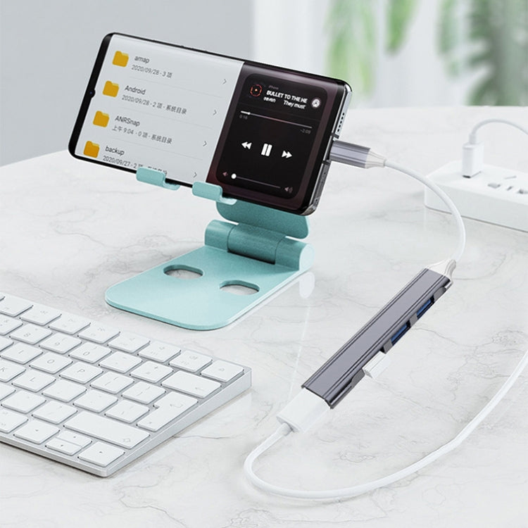 4 in 1 Mini Multifunktionale erweiterte Dockingstation, Spezifikation: Typ-C/USB-C 3.0 (Silber), Typ-C/USB-C 3.0 (Silber), Typ-C/USB-C 3.0 (Grau), Typ-C/USB-C 3.0 (Pink), USB 3.0 (Silber), USB 3.0 (Grau), USB 3.0 (Pink)