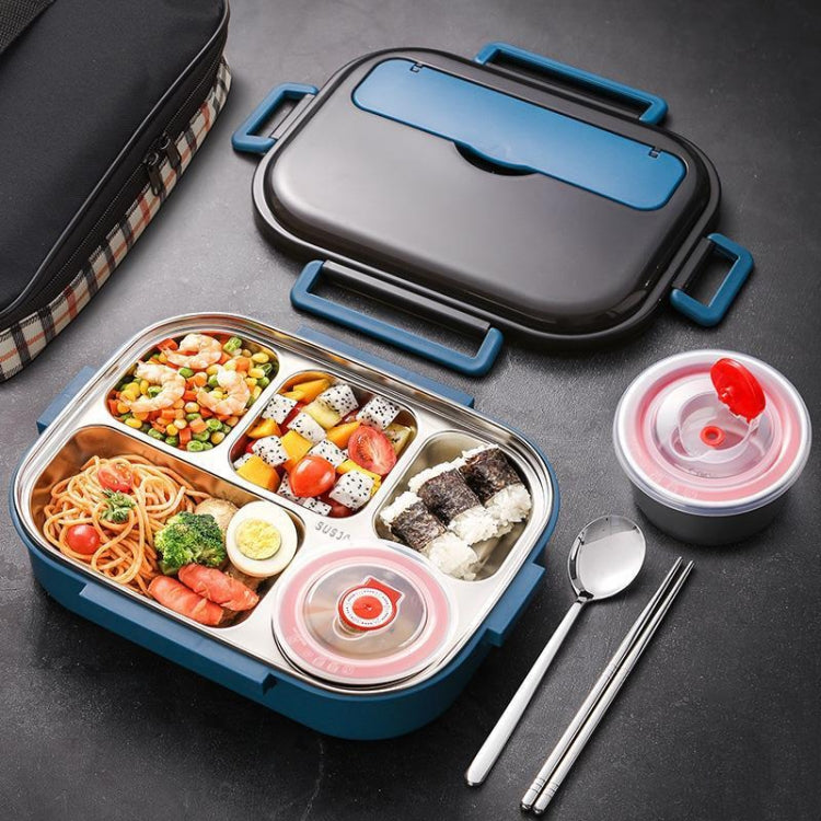 304 Edelstahl doppelwandige Lunchbox mit großem Fassungsvermögen, Pfauenblau, Zitronengelb, Tintenrosa