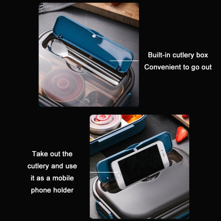 304 Edelstahl doppelwandige Lunchbox mit großem Fassungsvermögen, Pfauenblau, Zitronengelb, Tintenrosa