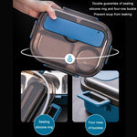 304 Edelstahl doppelwandige Lunchbox mit großem Fassungsvermögen, Pfauenblau, Zitronengelb, Tintenrosa
