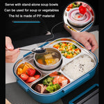 304 Edelstahl doppelwandige Lunchbox mit großem Fassungsvermögen, Pfauenblau, Zitronengelb, Tintenrosa